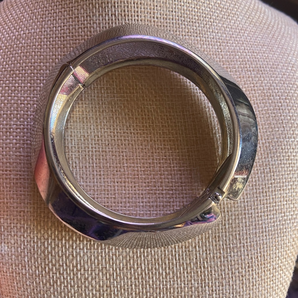 Silver Metallic Bangle Bracelet